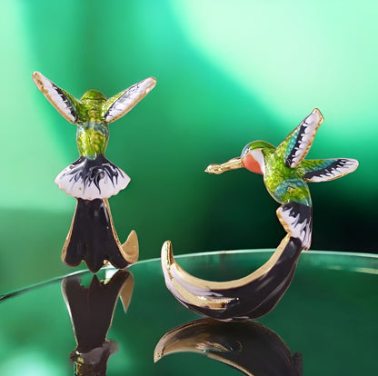 Hummingbird Earrings - Colorful Bird Dangle Earrings - Nature Inspired Statement Jewelry Gift