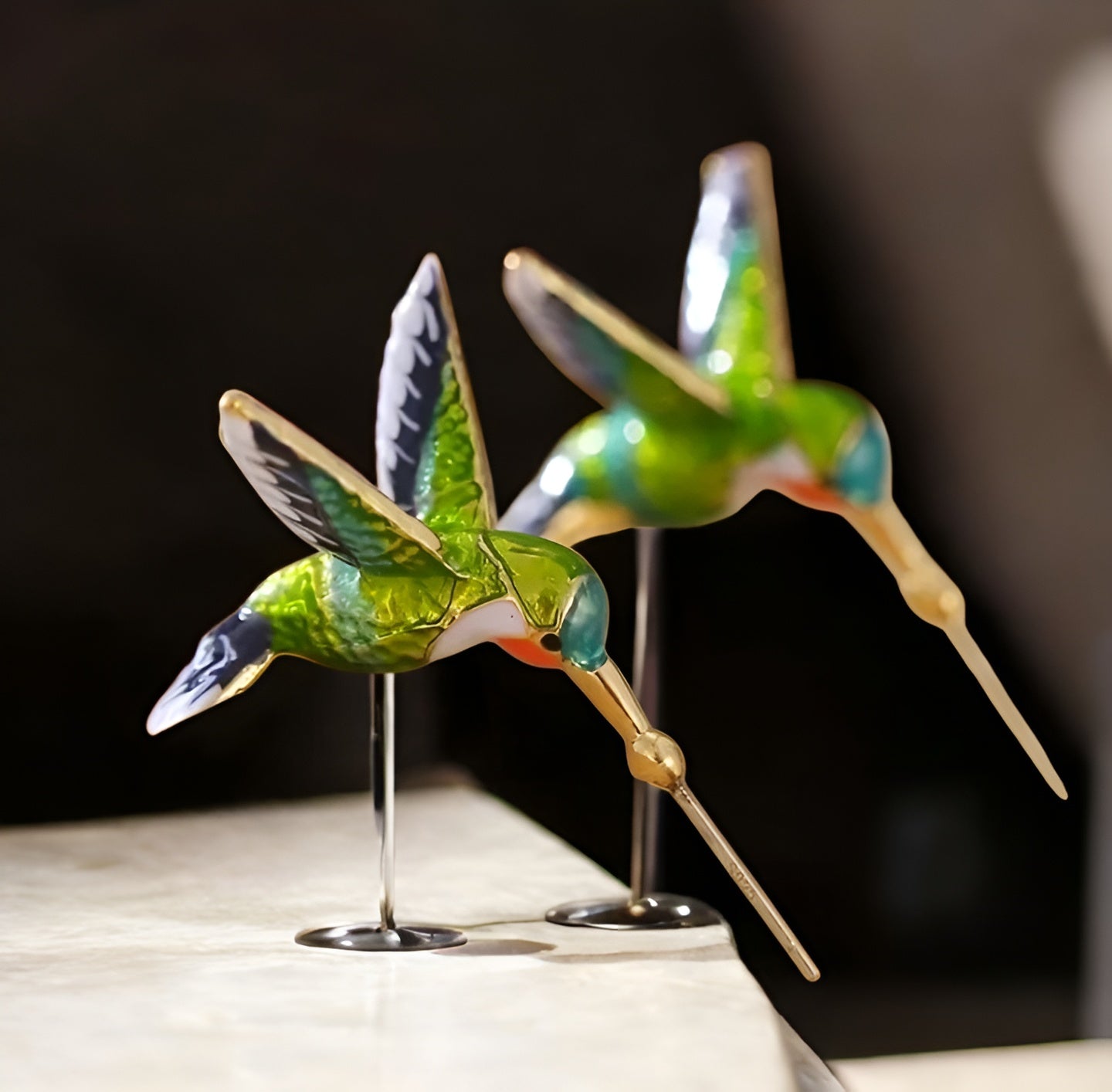 Hummingbird Earrings - Colorful Bird Dangle Earrings - Nature Inspired Statement Jewelry Gift
